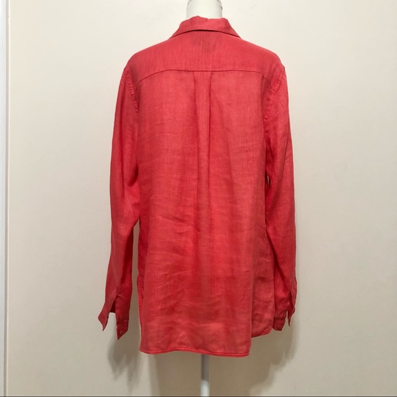 Diane Gilman Collection Coral Linen Blouse - Picture 5 of 8